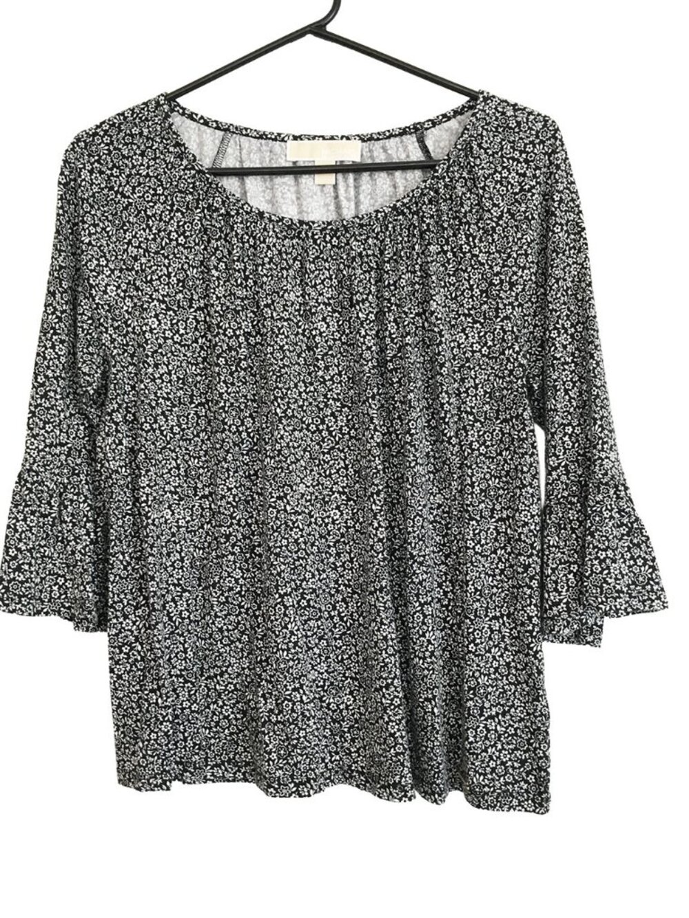 Michael Kors Women's Black Floral Top Size Medium
